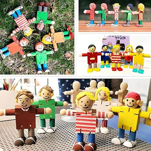 Figura Humana 30+11cm Madera Maniquí Para Arte Y Dibujo