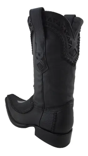 Bota Cuadra Estilo Versage Tejida Negro