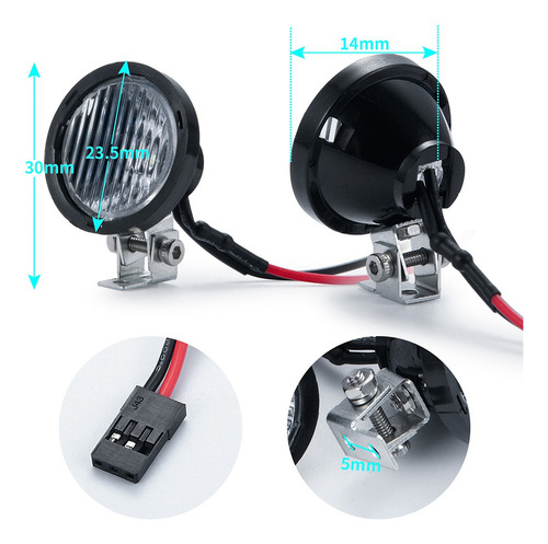 Luces Led Para Coche G4rc, Faros Delanteros, Para 1/10 Rc Cr