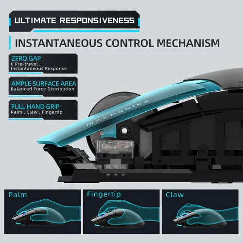Machenike Mouse Inalambrico Para Juegos, 26,000 Dpi, Sensor