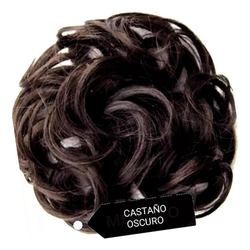 Rodete Postizo , Dona De Cabello Sintético, Castaño Oscuro 