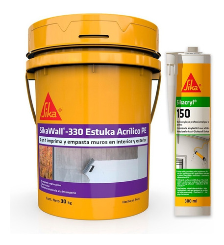 Pack Para Resanar Sikawall®-330 Estuka + Sikacryl 150