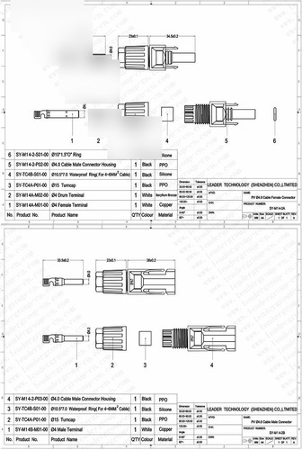Imagen 8 de 8 de Pack 5 Pares Conectores Mc-4 Ip67 H/m Panel Solar