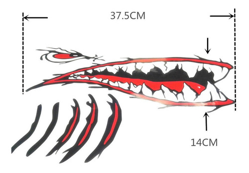 Imagen 5 de 9 de 2 Pedazos De Dientes De Tiburón Boca Pezón Pegatinas