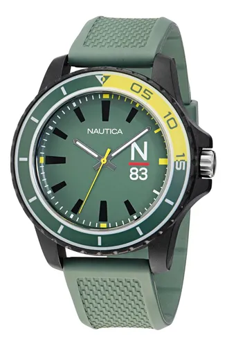 Nautica Mens Napfwf304 Finn World Reloj Con Correa De Fibra