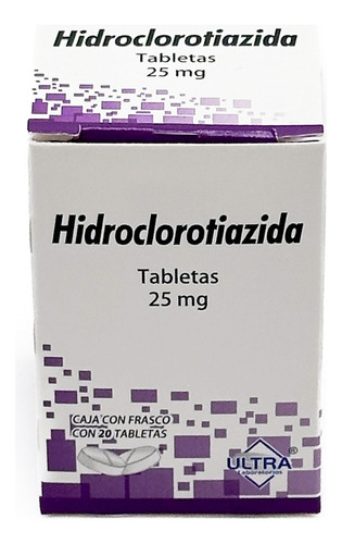 Hidroclorotiazida 25 Mg, 20 Tabs, Ultra Laboratorios- 3 Pack