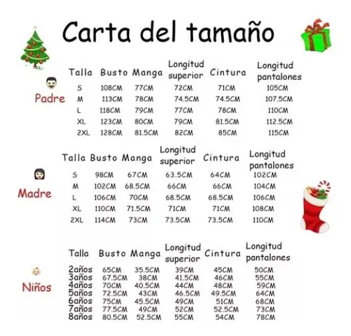 Conjuntos De Pijamas Familiar Navidad Adultos Y Niños Ropa