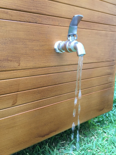 Imagen 6 de 6 de Hielera De Madera Premium Con Tina De Acero Inoxidable