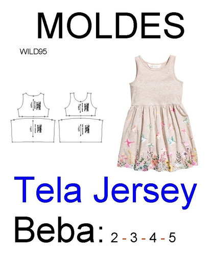 Vestido De Beba Tela Jersey  Moldes Patrones