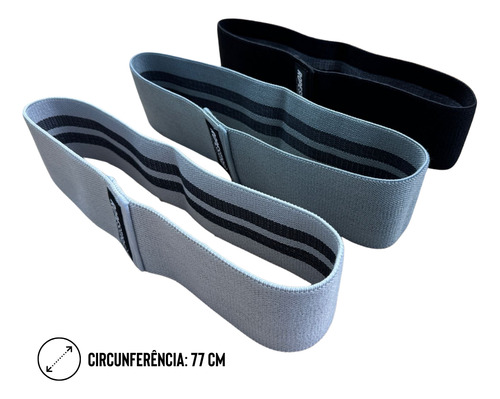 Kit Faixa Elástica Mini Bands Tecido 3 Tensões