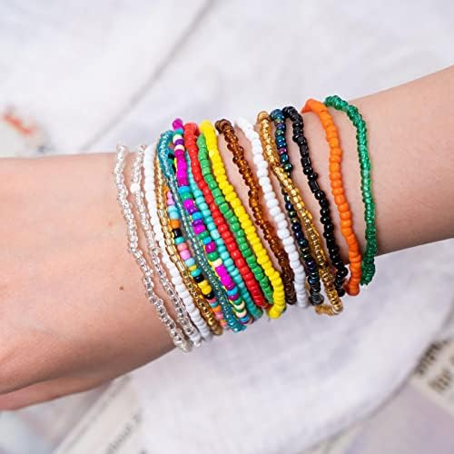 Shymuh 18 Piezas Boho Hecho A Mano Cuentas Africanas Tobille
