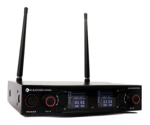 Imagem 3 de 5 de Microfone Sem Fio Kadosh K-502m Duplo Mão Dinâmico Cardióide