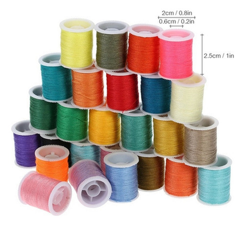A Colores Mezclados 32 Bobinas De Hilo + 32 Carretes De
