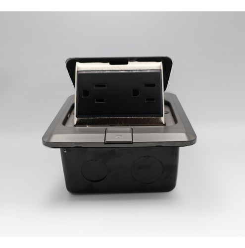 Contacto Duplex Empotrable Piso Apl-003 Color Gris Color Negro