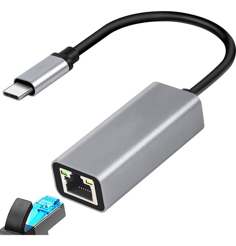 Adaptador Usb C Ethernet A Conexión A Red Lan Rj45 100mbps