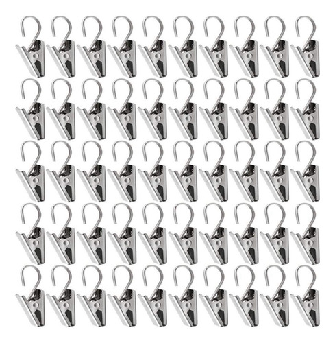 500 Clips De Cortina De Acero Inoxidable Con Gancho Para Cor