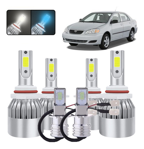 Kit De Focos Led 9005 9006 H3 Para Toyota Corolla 2001-2004