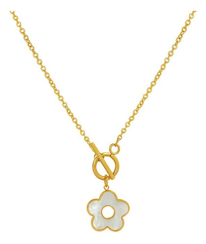 Collar Personalizado Nicho Blanco Flor De Nacar Titanio