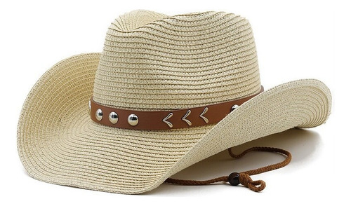 Fwefww Sombrero De Paja Estilo West Cowboy Panamas Uv Pr