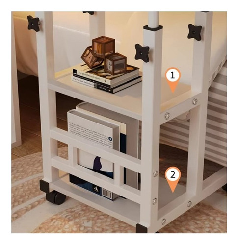 Mesa Ajustable Con Bastidor De Almacenamiento Multifuncional