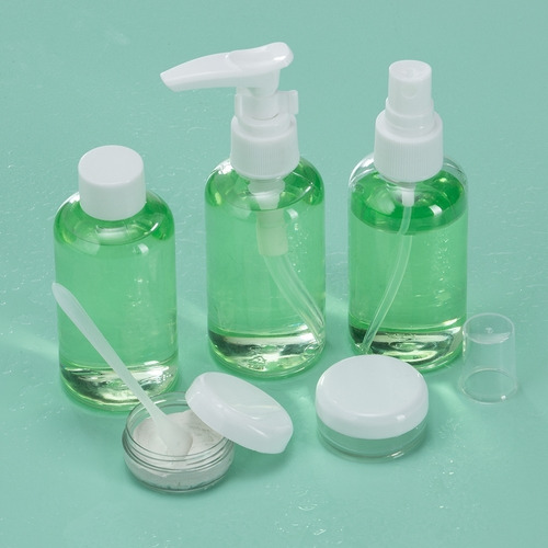 Imagem 5 de 7 de Kit De Frascos Para Viagem 6 Peças Creme Cosméticos Pote