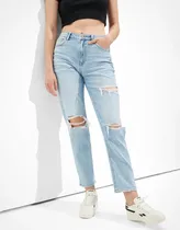 Comprar American Eagle Ae Stretch Ripped Mom Straight Jeans De Mujer