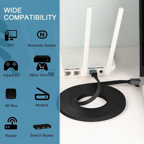 Cable De Red Cat8 Ethernet Rj45 De 40gbps 2000mhz 15 Metros
