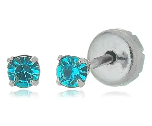Brinco Bebe Solitário Zirconia Aço Inox Antialérgico 2,5 Mm