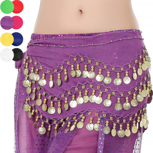 Fajilla Bellydance Monedas Danza Árabe Chifon Falda Zumba