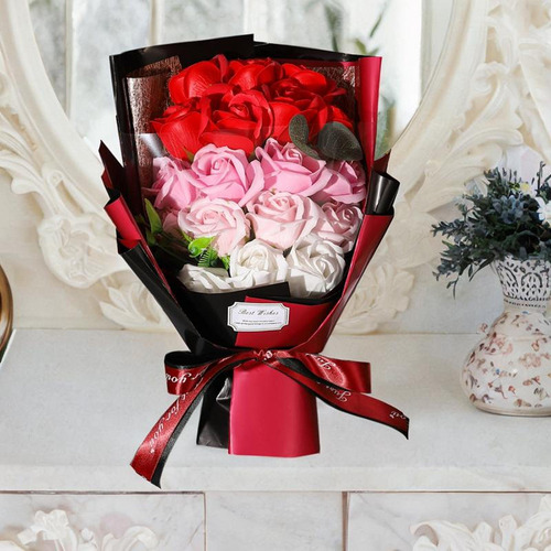 Soop Rose Rose Artificial Flor Flor Arranjos De Vermelho
