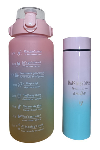 Botella De Agua Motivacional 2 Litros Con Termo Digital