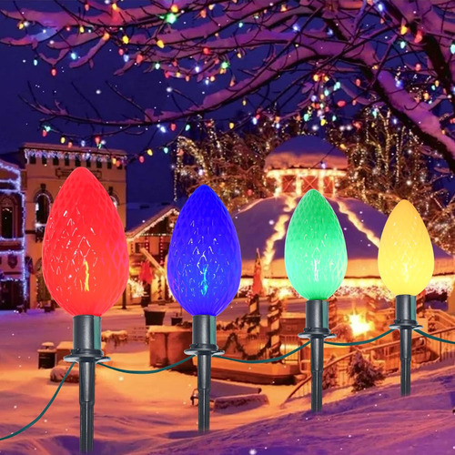 Luz Led C9 Impermeable De 14 Pies Para Camino De Navidad