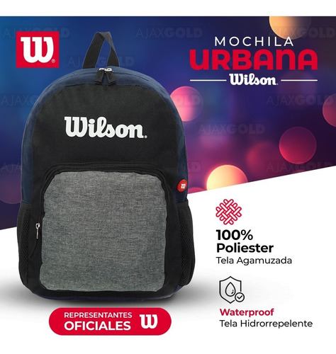 Imagen 4 de 7 de Mochila Wilson Urbana Deportes Porta Notebook Gym Reforzada