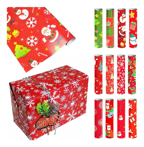 Kit De 10 Pliegos Surtidos De Papel De Regalo Navidad.