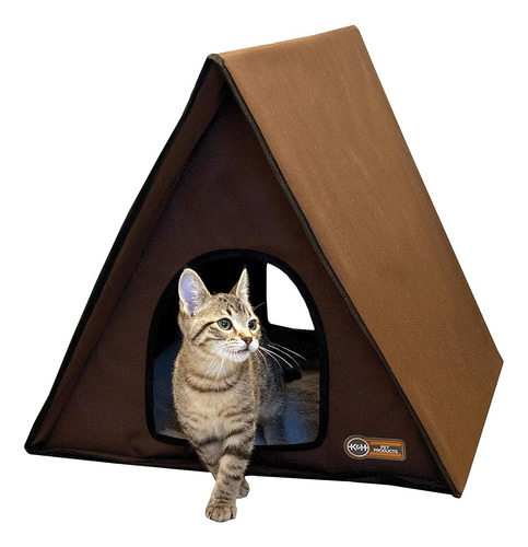 K&h Pet Products Outdoor Multi-kitty A-frame Chocolate 35 X 