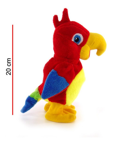 Imagen 3 de 5 de Loro Grabador Lorito Repetidor C/ Sonido Movimiento Peluche