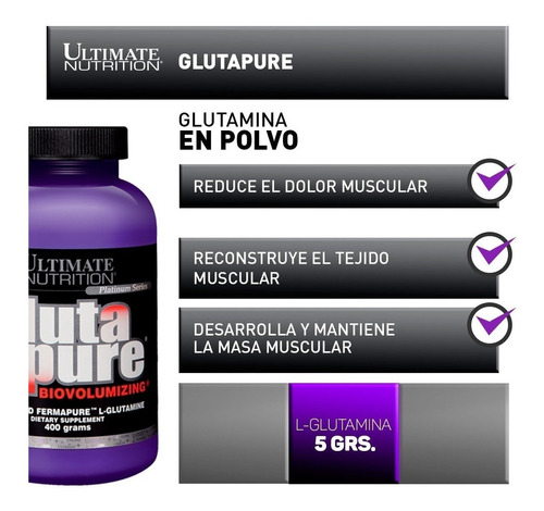 Gluta Pure Glutamina 300gr Ultimate Nutrition 