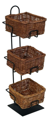 Mobile Merchandisers Crb-mb 3-tier 3 Square Willow Basket Co