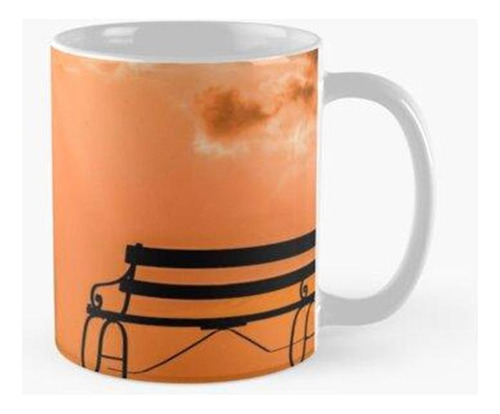 Taza Romance Pareja Amor Beso Amantes Banco Atardecer Calida