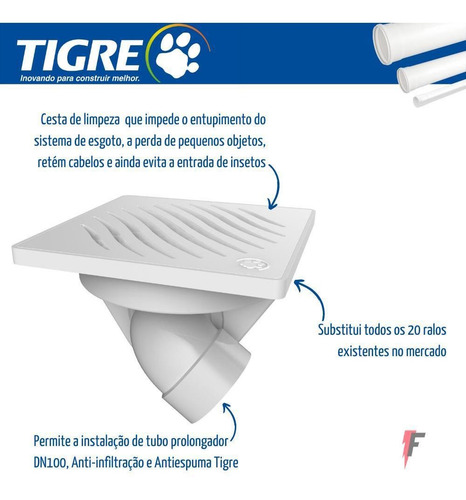Imagem 2 de 5 de Ralo Com Saida Articulada 100x4mm - Tigre
