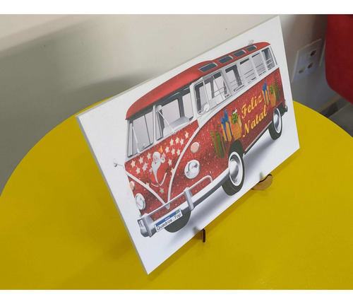 Imagem 5 de 6 de Quadro Decorativo Kombi De Natal Em Mdf 6mm Tam Impressão A4