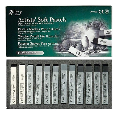 Gallery Soft Pastel  S Cardboard Box Set Of 12 - Greys