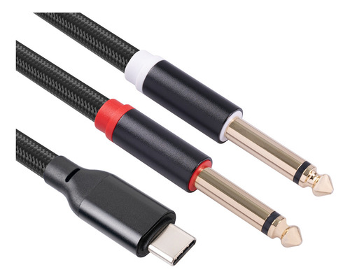 Cable Estéreo De Audio Crystally-2x Usb C A Dual De 6,35 Mm