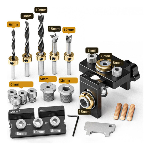 3 En 1 Para Muebles 6/8/10/12/15 Mm Broca Self Center Dowel