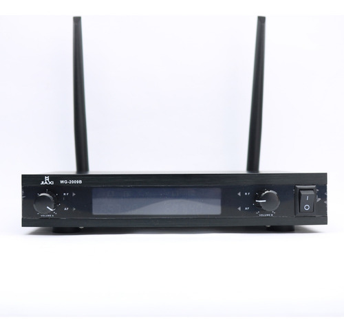 Microfone Profissional Dinâmico Sem Fio Duplo Uhf Cardioide Cor Preto