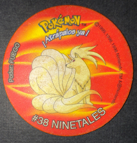 Taps 2 Pokemon De Frito Lay - #38 Ninetales - 1999 Original
