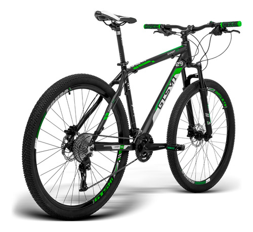 Bicicleta Aro 29 Gts 27v F. Hidráulico Trava Guidão Expert P Cor Preto/verde Tamanho Do Quadro 21