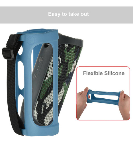 Funda De Silicona Con Correa De Asa Para Jbl Flip 4 Speake