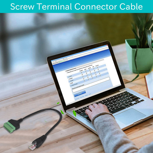 Cable Conector De Terminal De Tornillo Rj45 Macho A 8 Pines