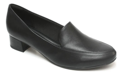 Sapato Piccadilly Slipper 140105 Salto Grosso Preto Trabalho